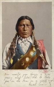 Apache opperhoofd James A Garfield (z/w foto) door American Photographer