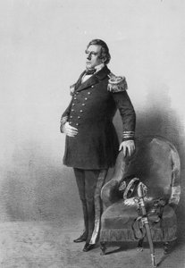 Commodore Matthew Calbraith Perry, gegraveerd door Wilhelm Heine, c.1856