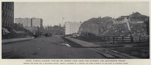 Fifth Avenue, richting Mt Morris Park vanaf 118th Street door American Photographer