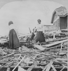 Galveston ramp, proberen te vinden waar hun huis stond