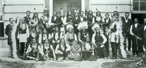 Indiaanse delegatie van Sioux leiders in Washington D.C. om te protesteren tegen de schending van het Fort Laramie Verdrag van 1868 door American Photographer