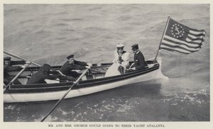 De heer en mevrouw George Gould op weg naar hun jacht Atalanta door American Photographer