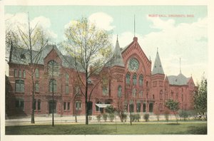 Music Hall, Cincinnati, Ohio (ingekleurde foto)