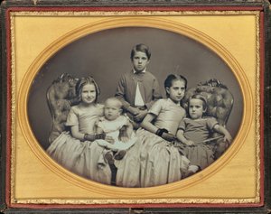 Portret van vijf kinderen,c. 1850 (foto)
