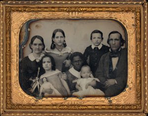 Portret van een gezin,jaren 1860 (foto) door American Photographer
