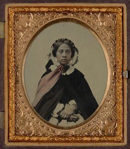 Portret van een vrouw, mogelijk Josephine Folks, ca. 1860 (foto)