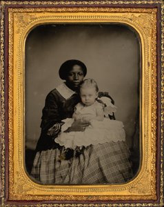 Portret van een vrouw en kind,c. 1860 (foto) door American Photographer