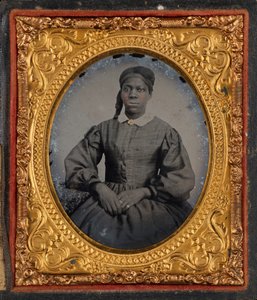 Portret van een vrouw,c. 1860 (foto) door American Photographer