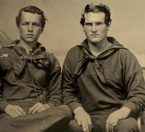 Portret van twee matrozen in Union-uniform, ca. 1861