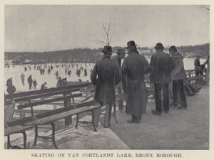 Schaatsen op Van Cortlandt Lake, Bronx Borough door American Photographer