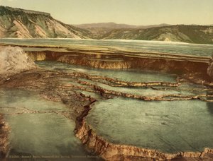 Summit Basin, Mammoth Hot Spring, Yellowstone National Park, ca. 1898