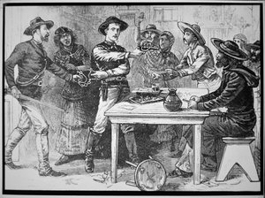Texas Rangers arresteren een Mexicaanse outlaw, c.1880 door American Photographer