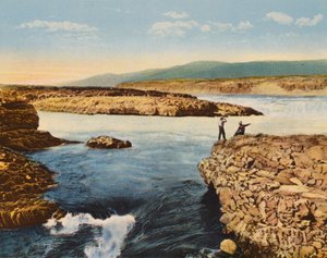 De Dalles van de Columbia-rivier (kleurenfoto)