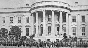 Het Witte Huis, Washington D.C., aan het begin van de Amerikaanse Burgeroorlog