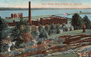 Waterwerken, Chain of Rocks, St Louis, Mo (kleurenfoto)