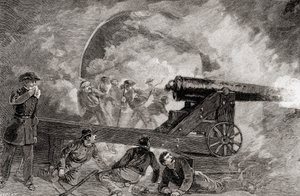 Een kazemat tijdens het bombardement bij de Slag om Fort Sumter, 12 april