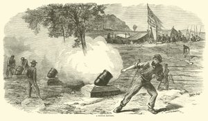 Een mortierbatterij, juni 1864