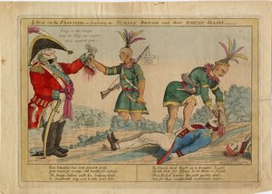 Een scène aan de grens zoals beoefend door de humane Britten en hun waardige bondgenoten, c.1813