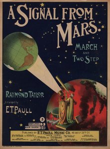 Een signaal van Mars (kleurenlitho) door American School