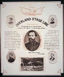 Advertentie voor de Overland Stage Line door American School