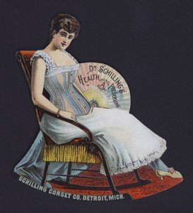 Advertentie voor de Schilling Corset Company, Detroit, Michigan, USA