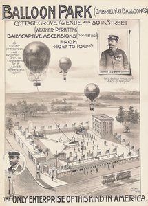 Reclameposter voor een ballonpark in Chicago, VS, c.1888 door American School