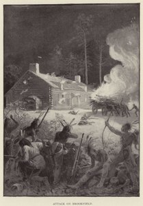 Aanval op Brookfield (litho) door American School
