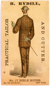 B. Rydill, Praktische Kleermaker en Snijder, No. 17 Bible House, tussen 8th en 9th Streets. New York door American School