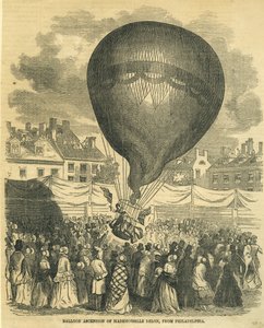 Ballonopstijging van Mademoiselle Delon, Uit Philadelphia door American School