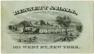 Bennett & Hall handelskaart [recto], 1882