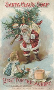 Beste voor de was, advertentie voor Fairbanks Santa Claus Soap, c.1880