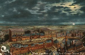 Vogelvlucht van Luna Park, Coney Island, New York, ca. 1900