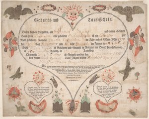 Geboorte- en doopcertificaat voor Maria Catharina Raup c.1806