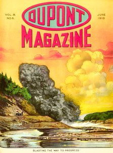 De weg naar vooruitgang opblazen, vooromslag van het DuPont Magazine, juni 1918