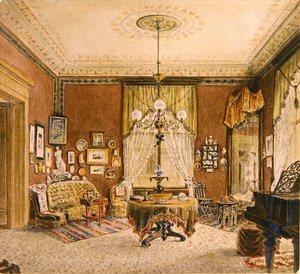 Boston woonkamer interieur, ca. 1890 door American School