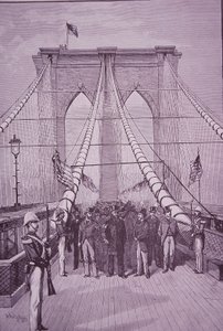 Brooklyn Bridge, president Arthur bij de openingsceremonie, 24 mei 1883 door American School