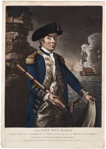 Kapitein John Paul Jones, commandant van een eskader schepen in dienst van Frankrijk en Amerika, 1780 door American School