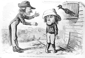 Spotprent over de afschaffing van de slavernij in Maryland, uit "Frank Leslie