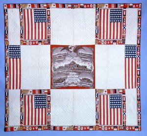 Eeuwfeest quilt, Massachusetts, 1876 door American School