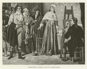 Charlotte Corday naar de executie geleid door American School