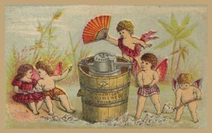 Cherubs die IJs Maken in Gem Freezer door American School