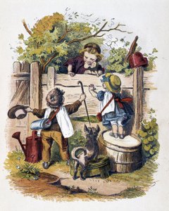 Kinderreünie in "Schnik, schnak, kleinigheden voor de kleintjes", kinderspelen. ed. London- Georges Ronthedge and sons. New York, The broad way Ludgate n.d. c. 1890. door American School