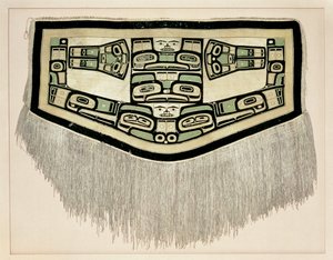 Chilkat deken, vóór 1832 (berggeitenwol en gele cederbast) door American School