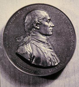 Herdenkingsmedaille van John Paul Jones, naar een portret van Jean-Antoine Houdon door American School