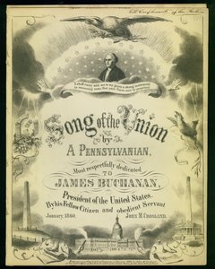Omslag van Songs of the Union door een Pennsylvaniër..., door John M. Crosland, 1860 door American School