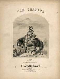 Omslag van de partituur voor The Trapper, 1857 door American School