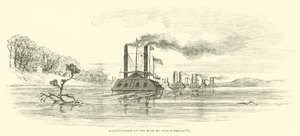 Daviss vloot op weg om zich bij Farraguts aan te sluiten, juli 1862 door American School