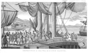 Vernietiging van de thee in de haven van Boston in 1773