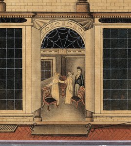 Detail van de Winkel en Magazijn van Duncan Phyfe op Fulton Street in New York City, c.1817-1820