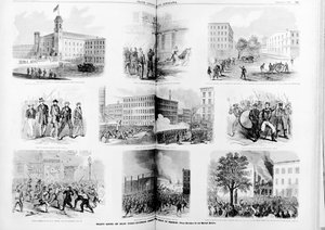 Oproer in New York, opwindende scènes tijdens het schrikbewind, 1863